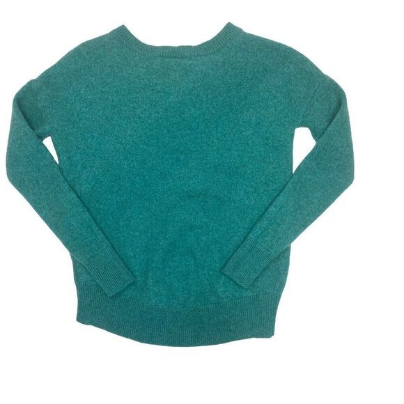 Barrow & Grove Cashmere Sweater Green Blue Color Ladies Size SMALL Preppy Casual - Picture 2 of 5